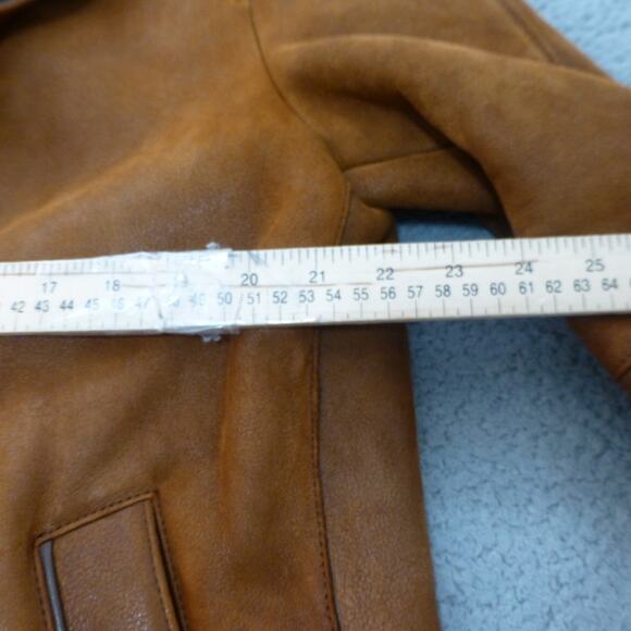 Moriano Spanish Merino Shearling Coat Mens 38 Brown Button Front - Picture 10 of 15